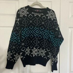 Vintage 90' HERMAN'S Blue Black Crewneck Ski Sweater